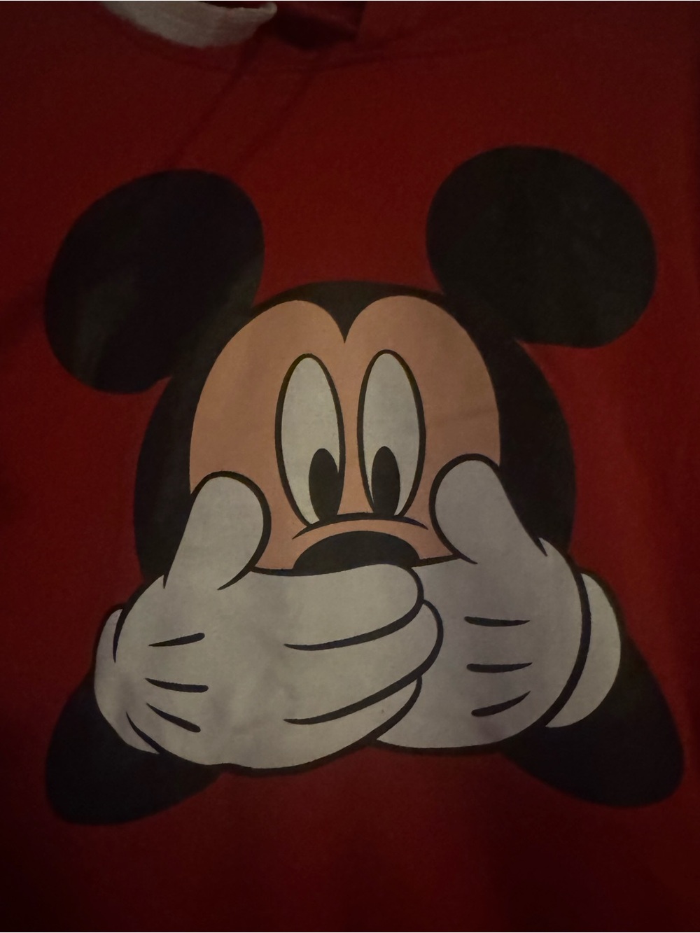 Disney x NEFF Red Mickey Crewneck Hoodie with Playful Graphic - Picture 2 of 5